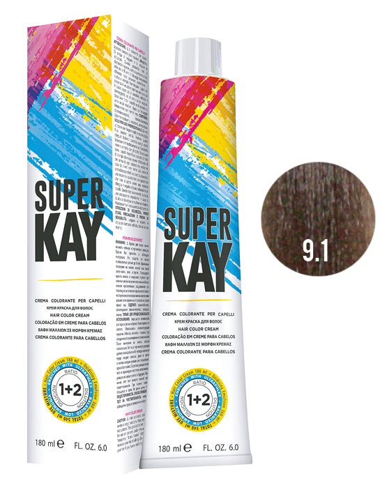 SUPER KAY CREMA COLORANTE 9.1 - RUBIO CLARÍSIMO CENIZO