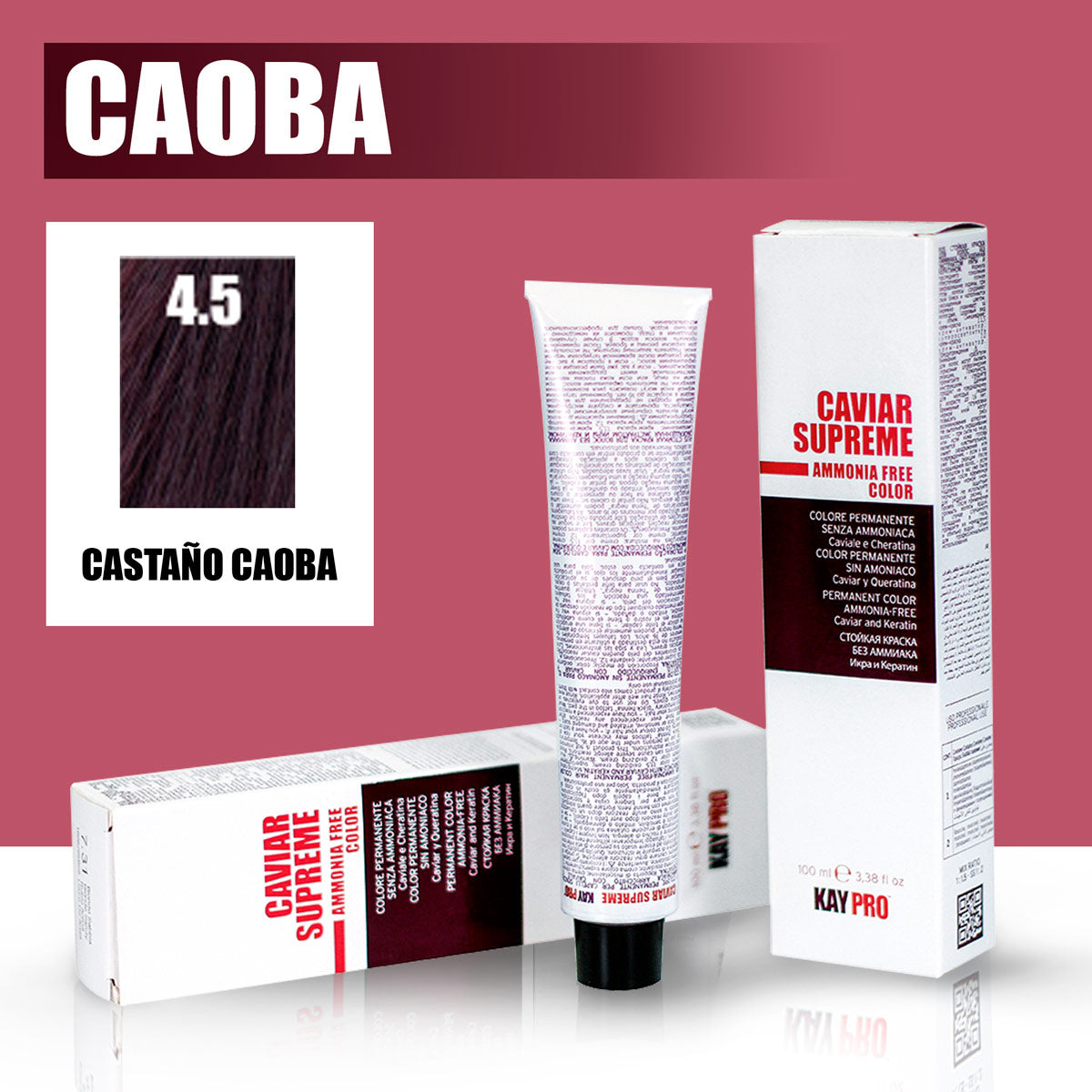 KAYPRO Caviar Supreme - Tinte Caviar Mahogany 4.5 (Castaño Caoba)