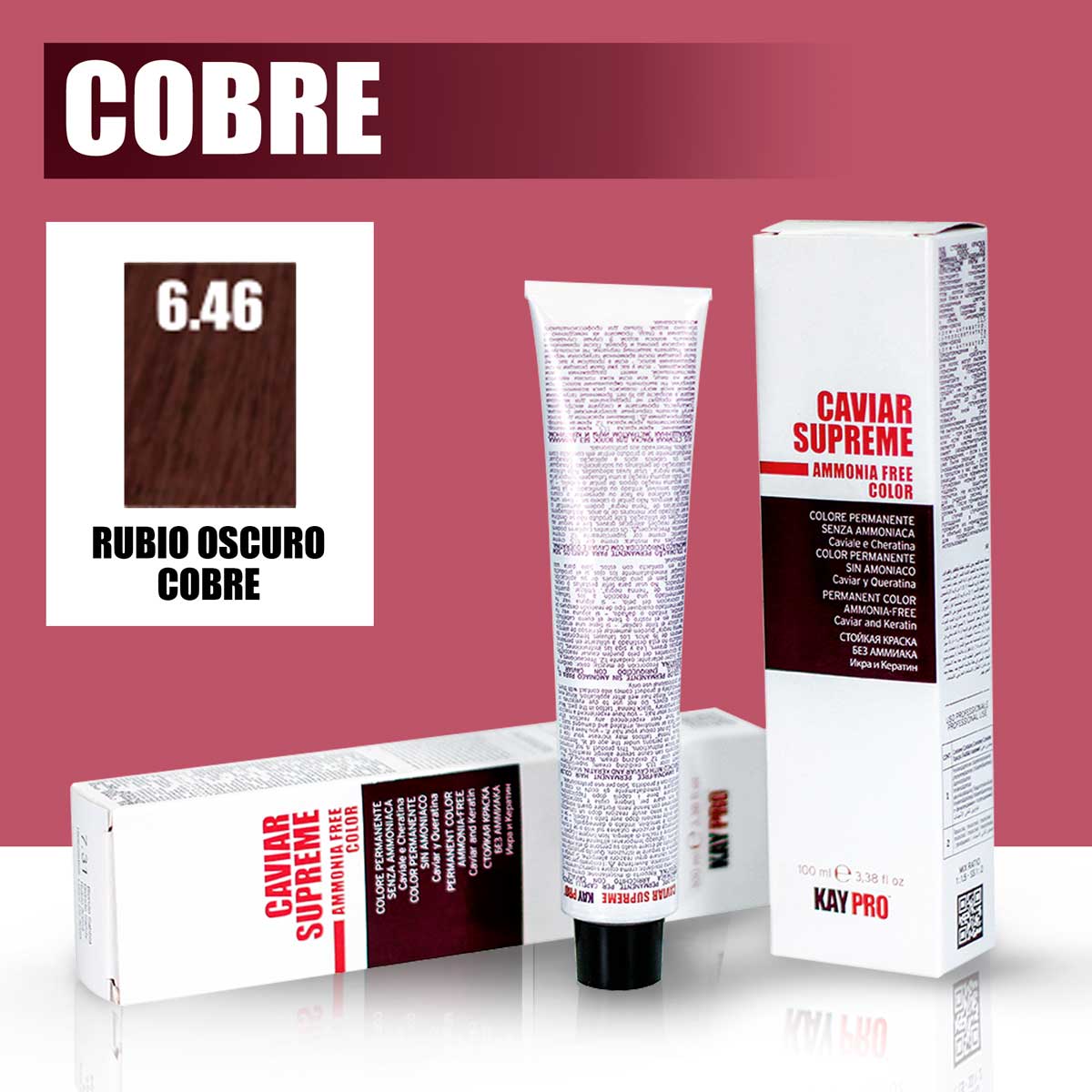 KAYPRO Caviar Supreme - Tinte Caviar Copper 6.46 (Rubio Oscuro Cobre Rojo)