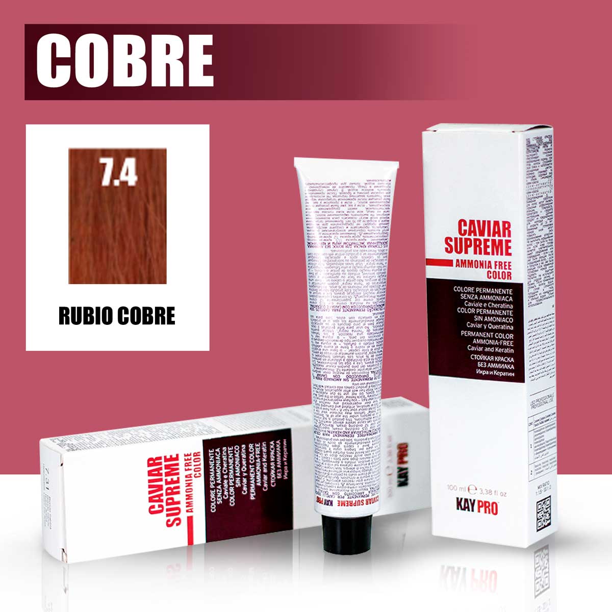 KAYPRO Caviar Supreme - Tinte Caviar Copper 7.4 (Rubio Cobre)