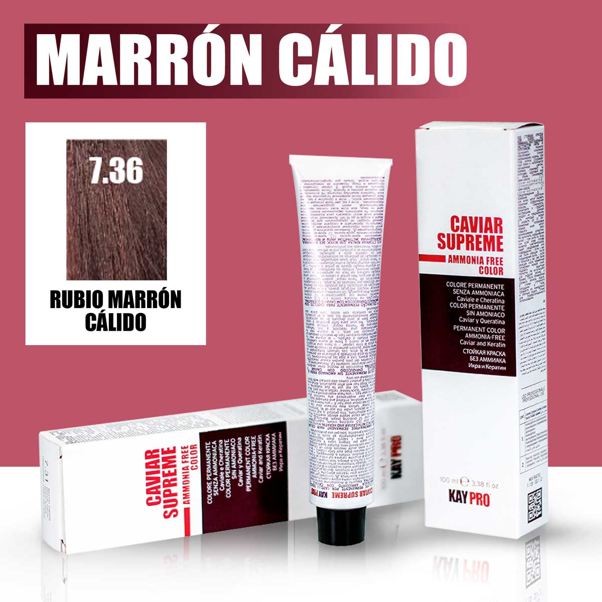 KAYPRO Caviar Supreme - Tinte Caviar Warm Brown 7.36 (Rubio Marrón Cálido)