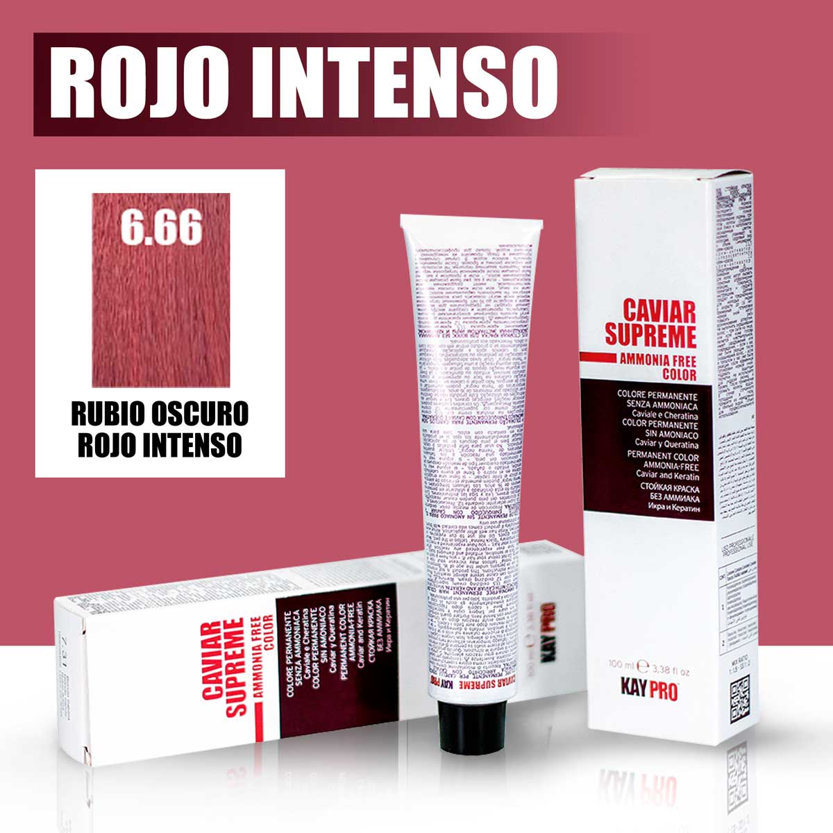 KAYPRO Caviar Supreme - Tinte Caviar Intense Red 6.66 (Rubio Oscuro Rojo Intenso)