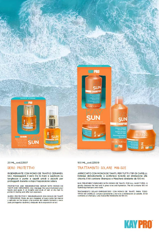 ACEITE PROTECTOR SOLAR "KAYSUN" PARA CABELLO EXPUESTO AL SOL, cloro y salitre - 125ML