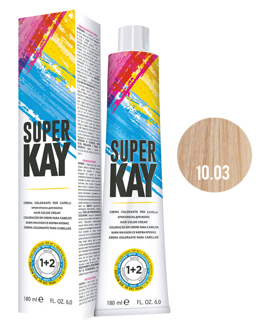 SUPER KAY CREMA COLORANTE 10.03 - RUBIO PLATINADO NATURAL CALIENTE