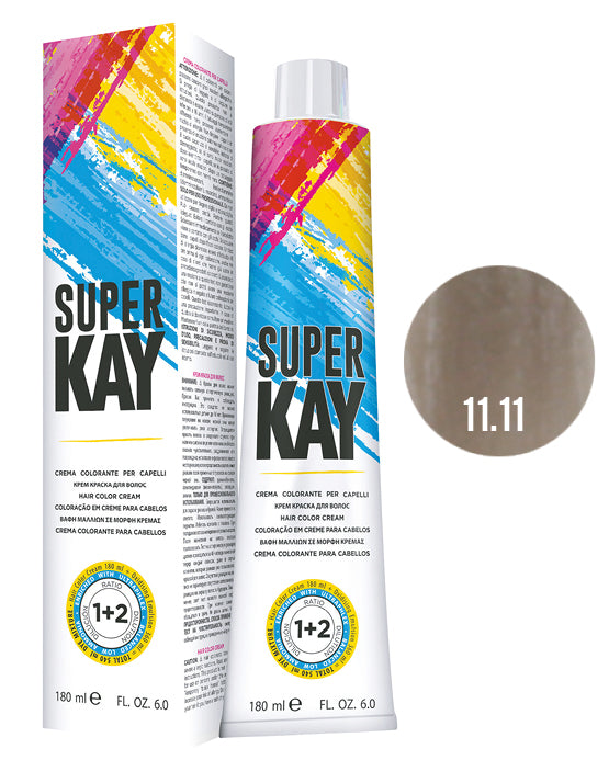 SUPER KAY CREMA COLORANTE 11.11 - RUBIO EXTRA CENIZO SUPER PLATINADO