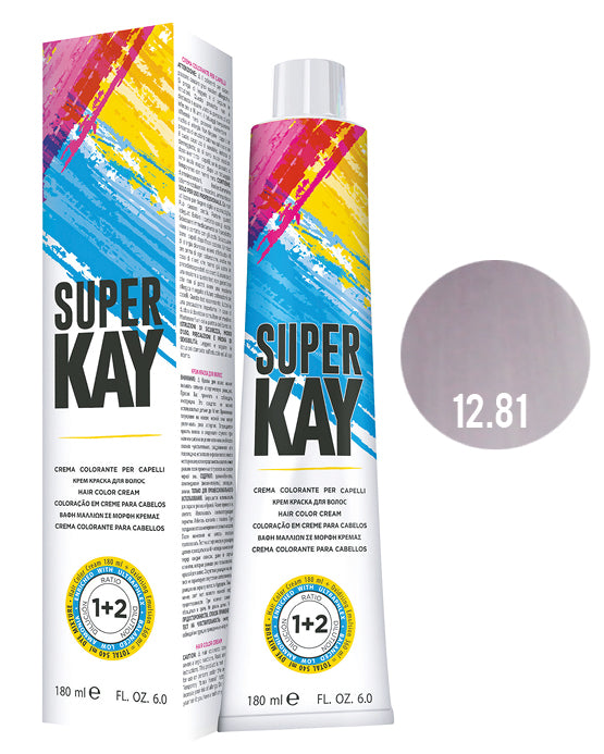 SUPER KAY CREMA COLORANTE 12.81 - RUBIO ESPECIAL CENIZO PERLA