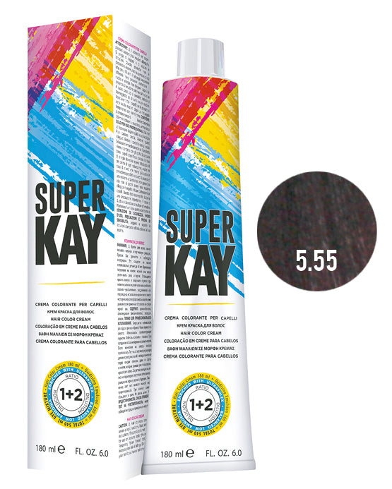 SUPER KAY CREMA COLORANTE 5.55 - CASTAÑO CLARO CAOBA INTENSO