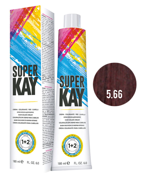 SUPER KAY CREMA COLORANTE 5.66 - CASTAÑO CLARO ROJO INTENSO