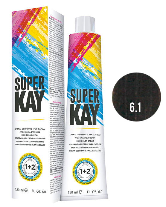 SUPER KAY CREMA COLORANTE 6.1 - RUBIO OSCURO CENIZO