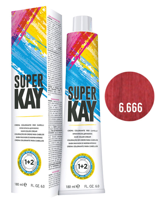 SUPER KAY CREMA COLORANTE 6.666 - RUBIO OSCURO ROJO EXTRA INTENSO