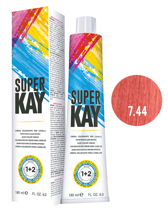 SUPER KAY CREMA COLORANTE 7.44 - RUBIO COBRIZO INTENSO