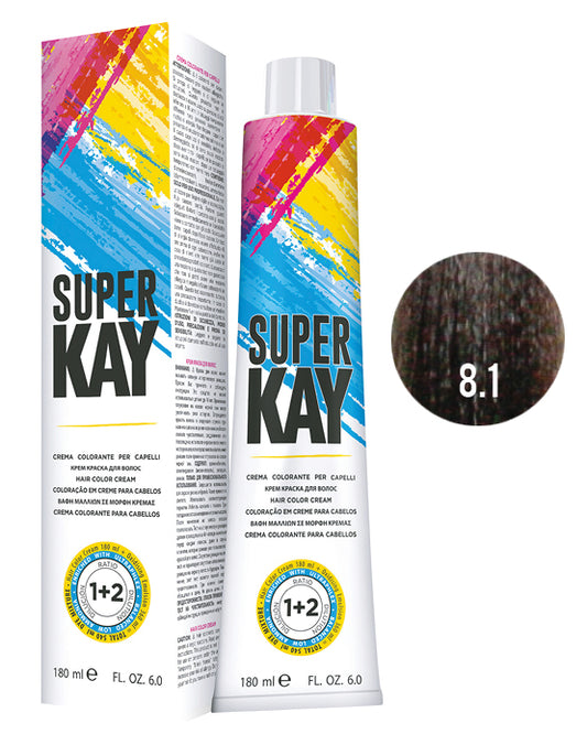 SUPER KAY CREMA COLORANTE 8.1 - RUBIO CLARO CENIZO