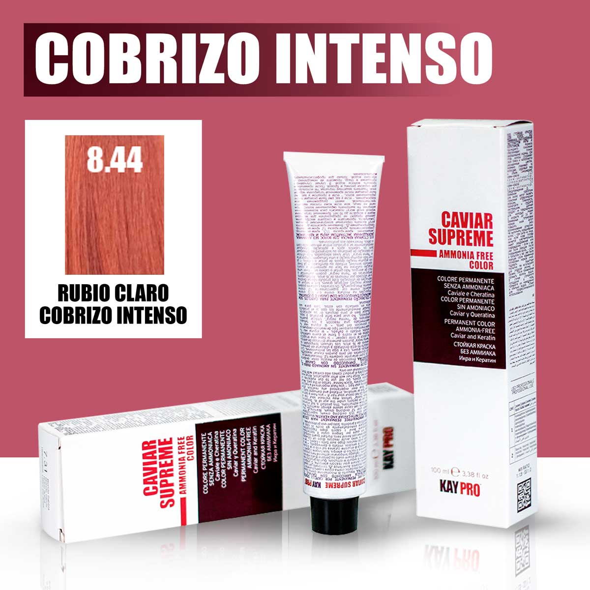 KAYPRO Caviar Supreme - Tinte Caviar Intense Copper 8.44 (Rubio Claro Cobrizo Intenso)