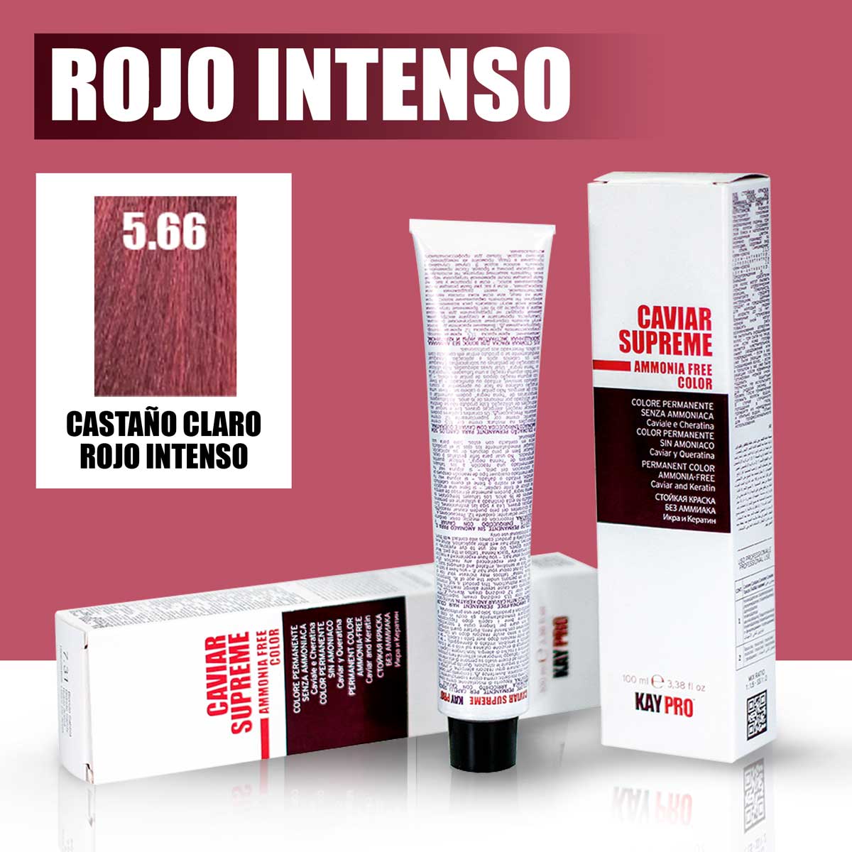 KAYPRO Caviar Supreme - Tinte Caviar Intense Red 5.66 (Castaño Claro Rojo Intenso)