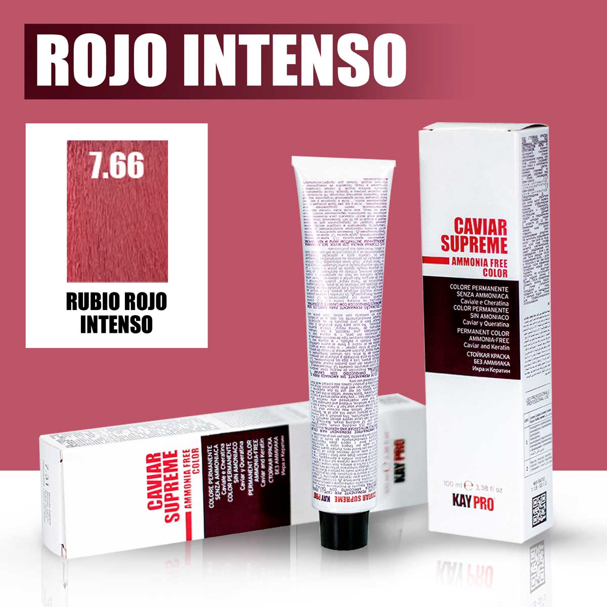 KAYPRO Caviar Supreme - Tinte Caviar Intense Red 7.66 (Rubio Rojo Intenso)