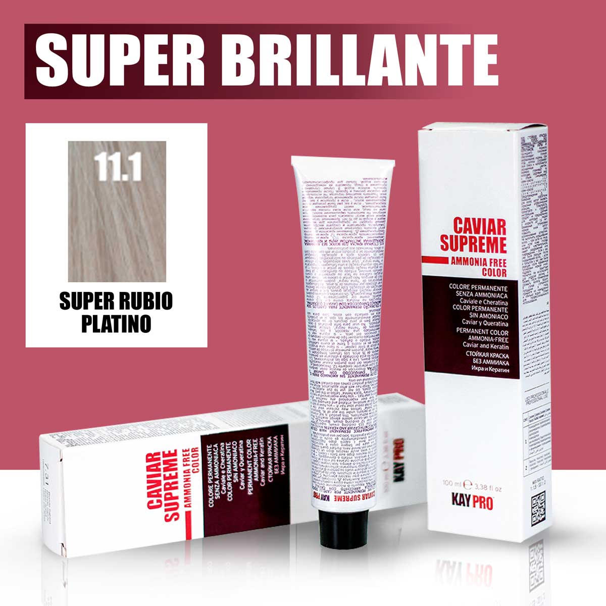 KAYPRO Caviar Supreme - Tinte Caviar Superlightener 11.1 (Súper Rubio Platino Ceniza)