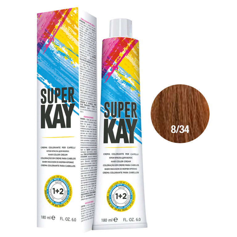 SUPER KAY CREMA COLORANTE 8/34 - RUBIO CLARO ORO COBRIZO